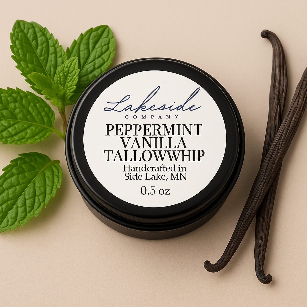 Vanilla Peppermint Tallow Body Whip — ½ oz Mini Tin
